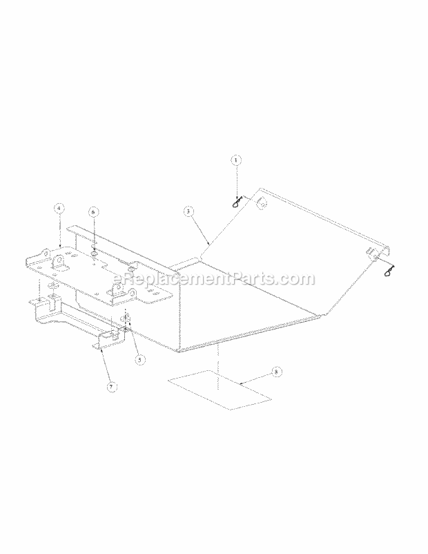Floor Panel Assembly Diagram and Parts List for M60-KW 53AB5DCX150 Cub Cadet Sprayer